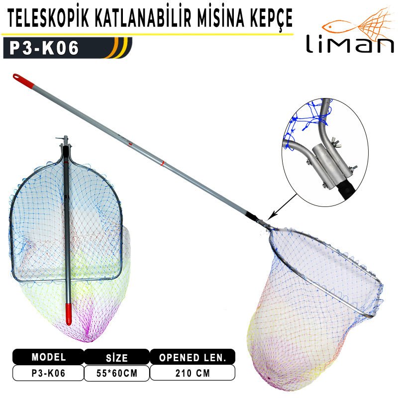 Liman Kepçe Katlanır 50*60*210cm (Renkli Misina) K-06