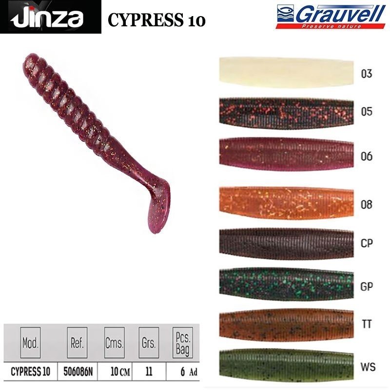 Jinza Hawk Cypress 100 mm  11 gr Silikon Balık 6 Adet