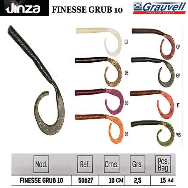 Jinza Hawk Finesse Grub 100 mm 2,5 gr Silikon Balık 14 Adet