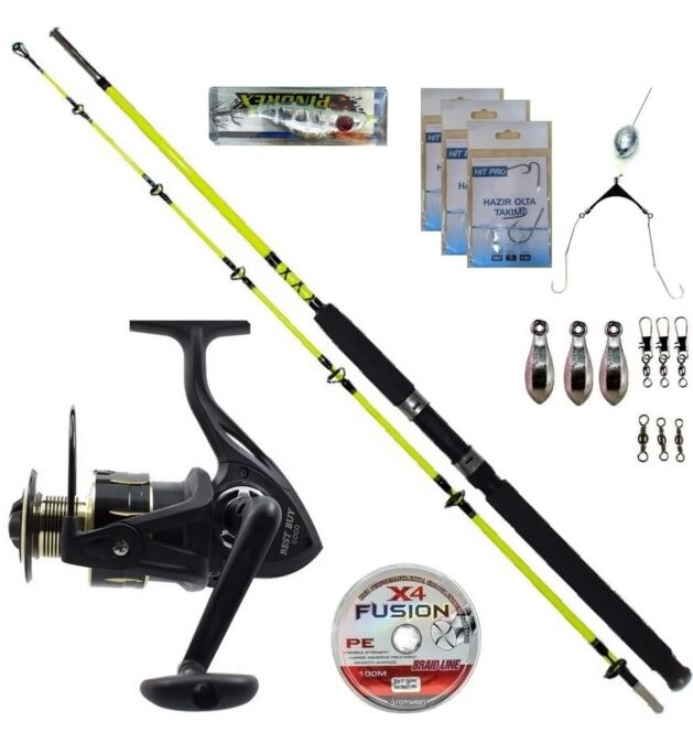 Remixon Makine ( ip Misina Sarılı ) 150 CM. Tekne Kamışı Seti