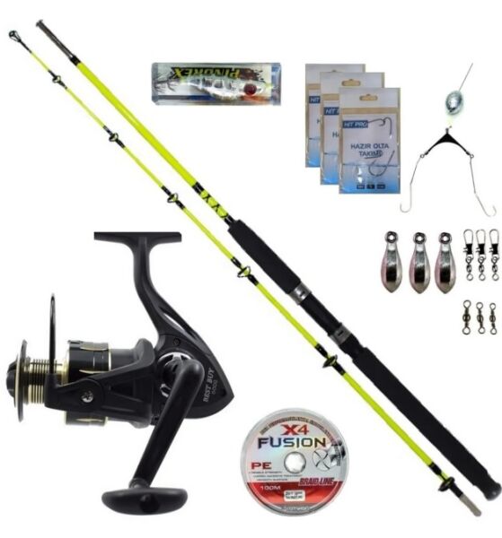 Remixon Makine ( ip Misina Sarılı ) 150 CM. Tekne Kamışı Seti