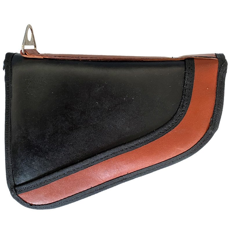 YT-008 Deri Tabanca Taşıma Çantası Büyük Siyah-Kahve