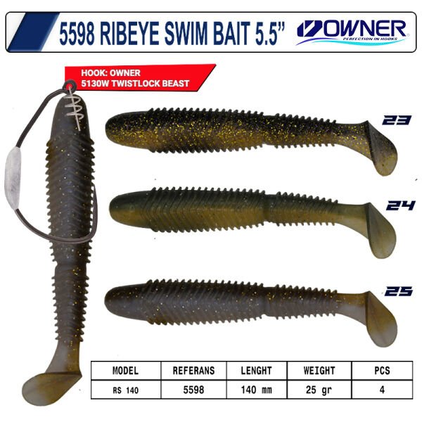 Owner 5598 Ribeye Swimbait 140mm 24
