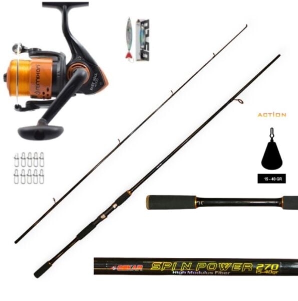 Oskar Spin Power Carbon 210cm Olta Kamışı Remixon Makine Spin Olta Seti