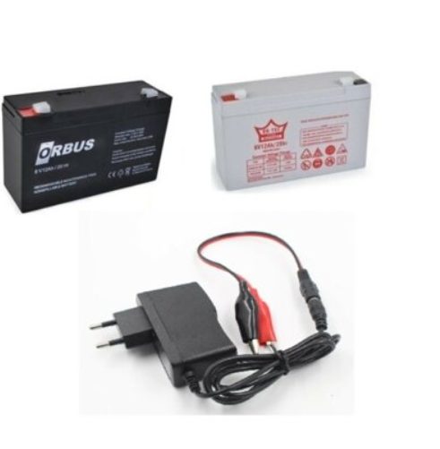 6 Volt 12 Amper Akü Ve Şarj Cihazı