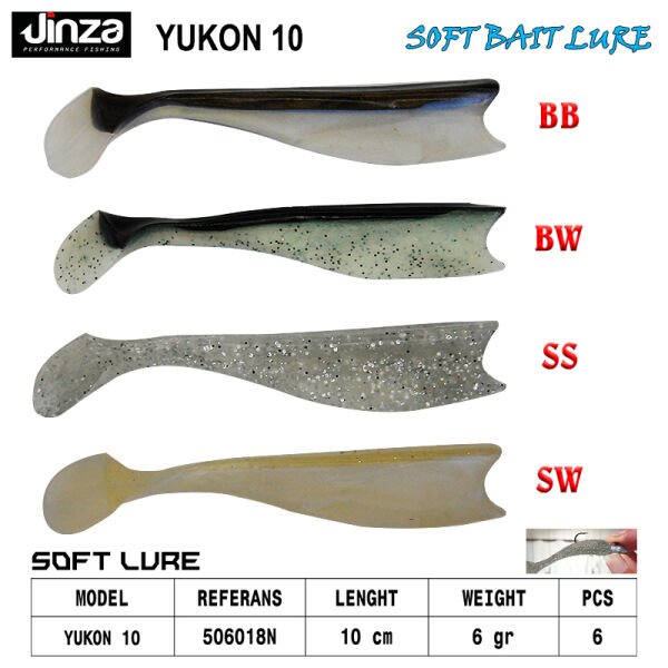 Jinza Hawk Yukon 100 mm 6 gr Silikon Balık 6 Adet BB