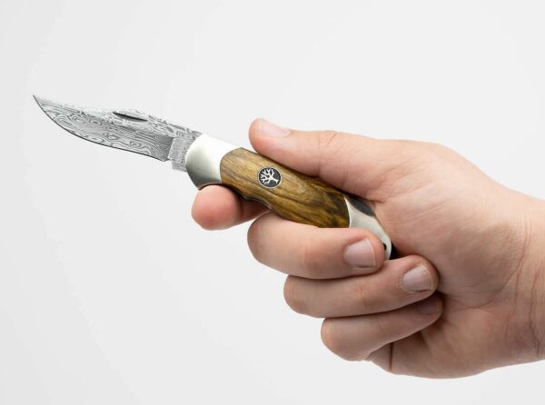 Böker Manufaktur Junior Scout Curly Birch Brown Damascus Çakı