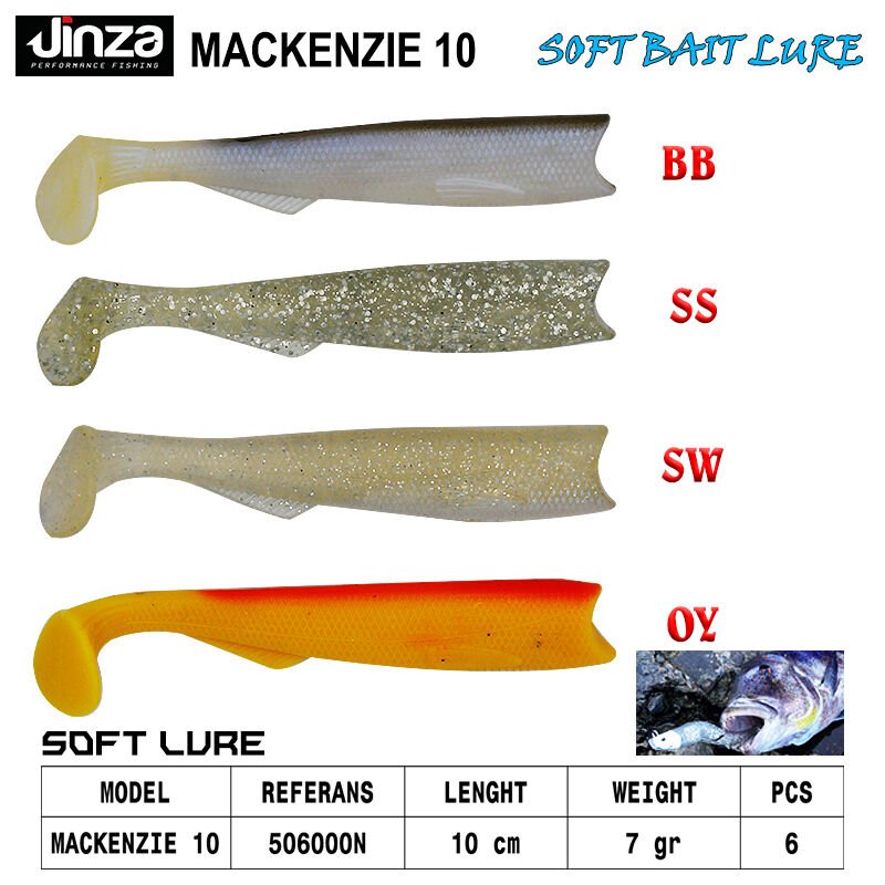 Jinza Hawk Mackenzie 100 mm 7 gr Silikon Balık 6 Adet OY