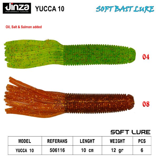 Jinza Hawk Yucca 100 mm 12 gr Silikon Balık 6 Adet 04