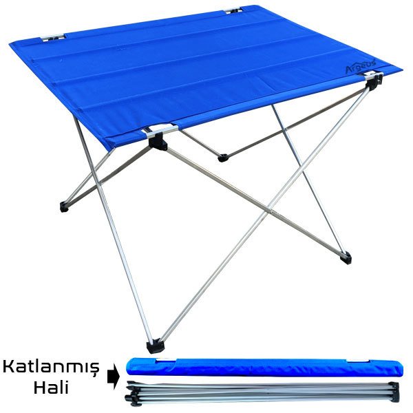 54001 Argeus Katlanabilir Alüminyum Masa/ Mavi