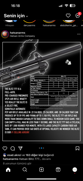 Hatsan Blitz 777 Pcp Havalı Tüfek Seti