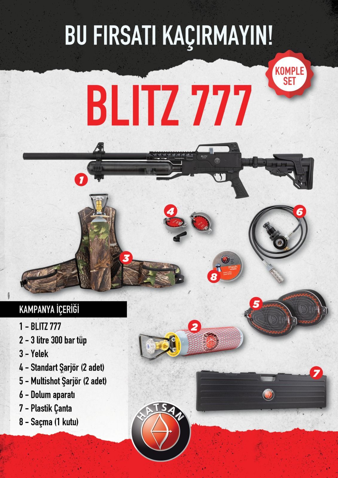 Hatsan Blitz 777 Pcp Havalı Tüfek Seti