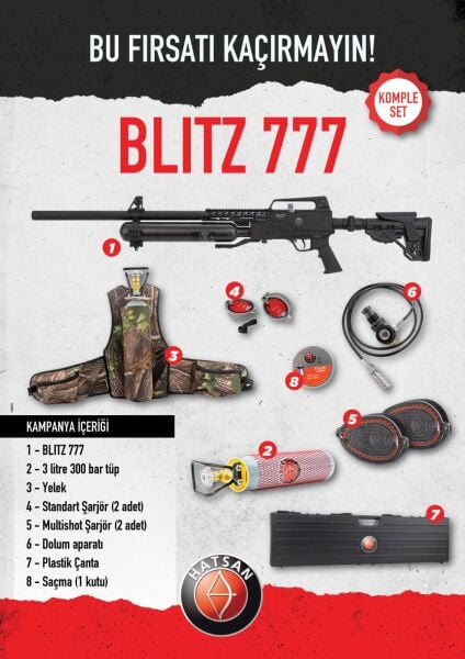 Hatsan Blitz 777 Pcp Havalı Tüfek Seti