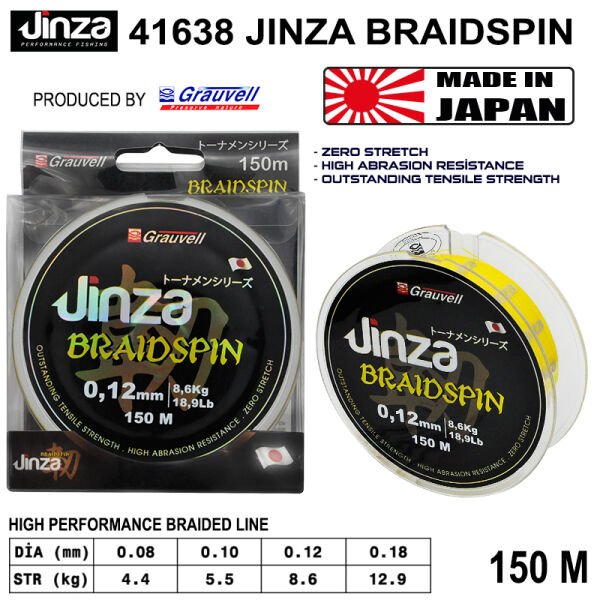Jinza 41638 Braidspin 150m Örgü Misina 0,08