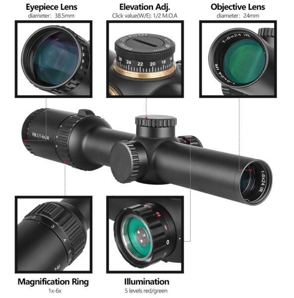 Spina ApexFin 1-6X24 WA IR (SCOC-2316) Tüfek Dürbünü