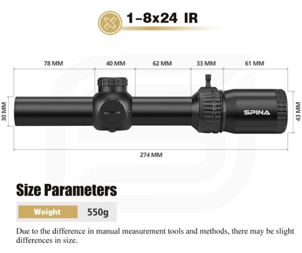 Spina Novaforce 1-8x24 FFP LPVO (SCFF-2310) Tüfek Dürbünü