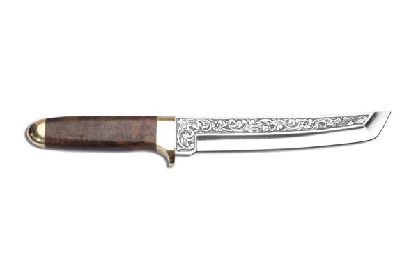 Bora 501 C Tanto Ceviz Saplı Gravürlü Bıçak