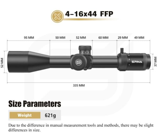 Spina Wolfchase 4-16x44 FFP MRAD (SCFF-2322) Tüfek Dürbünü