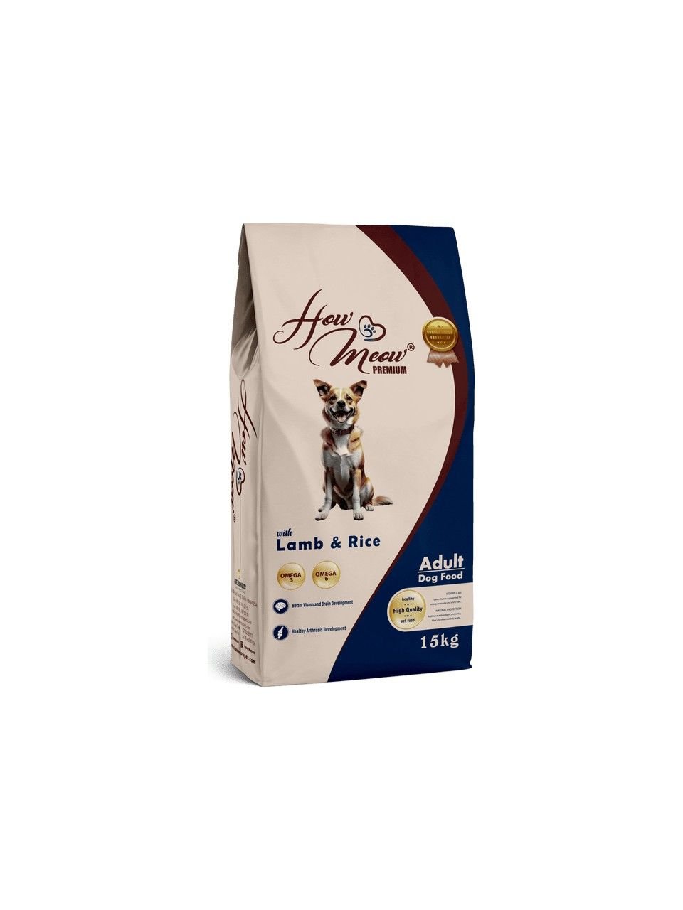 How Meow Yetişkin Köpek Kuru Maması Kuzulu ve Pirinçli 15 Kg.