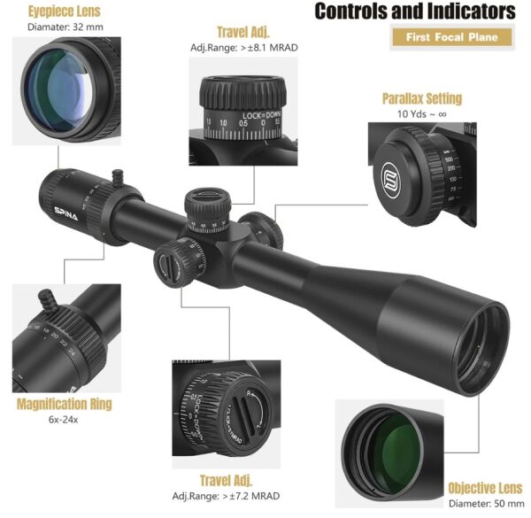 Spina Wolfchase 6-24x50 FFP (SCFF-2305) Tüfek Dürbünü
