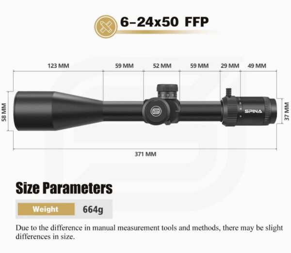 Spina Wolfchase 6-24x50 E FFP (SCFF-2306) Tüfek Dürbünü