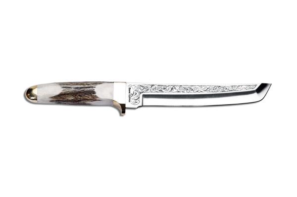 Bora 501 B Tanto Geyik Boynuz Saplı Gravürlü Bıçak