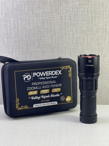 Powerdex PD-11500 | 40 W - 4000 Lümen Zoomlu Şarjlı Avcı El Feneri