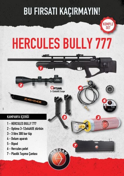 Hatsan Hercüles Bully 777 Pcp Havalı Tüfek Seti