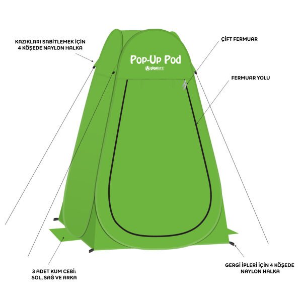 Gigatent Pop-Up Kamp Kabin Tuvalet Çadır