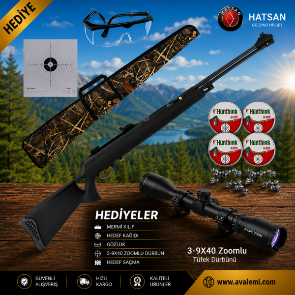 Hatsan Torpedo 150 Havalı Tüfek Seti 3-9X40 Zoomlu Tüfek Dürbünü