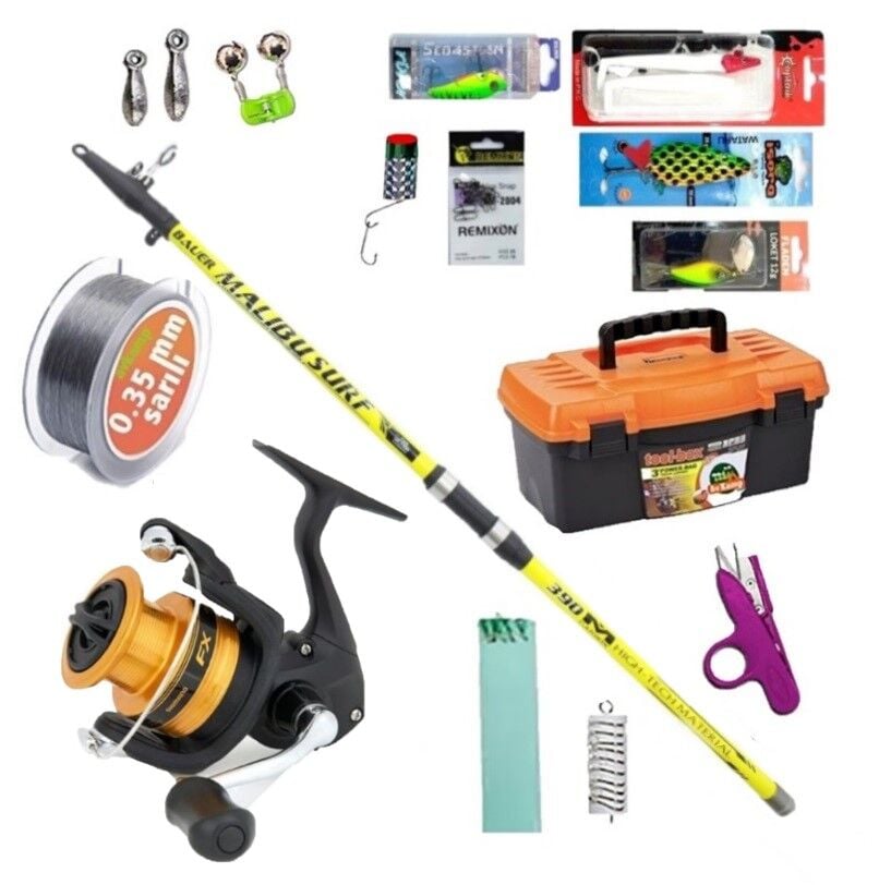 Shimano Fx 4000 Fc & Bauer Malibu 390 Cm 100-200 Gr Surf Olta Seti