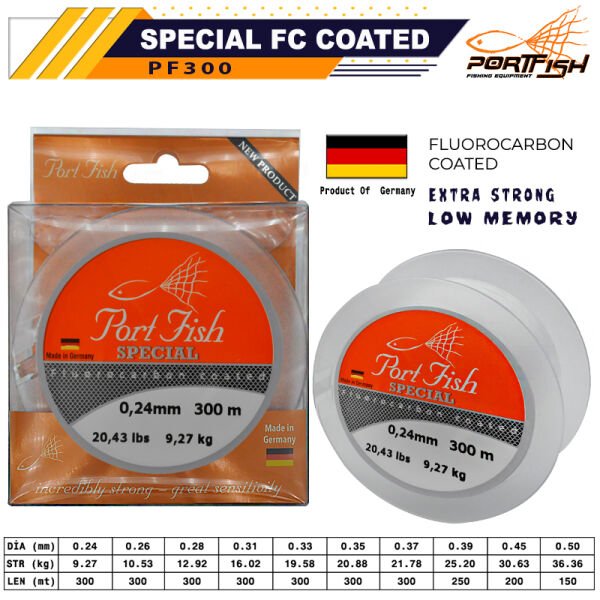 Portfish Special Fluoro Carbon Coated 300 mt 0,26 - 300 mt
