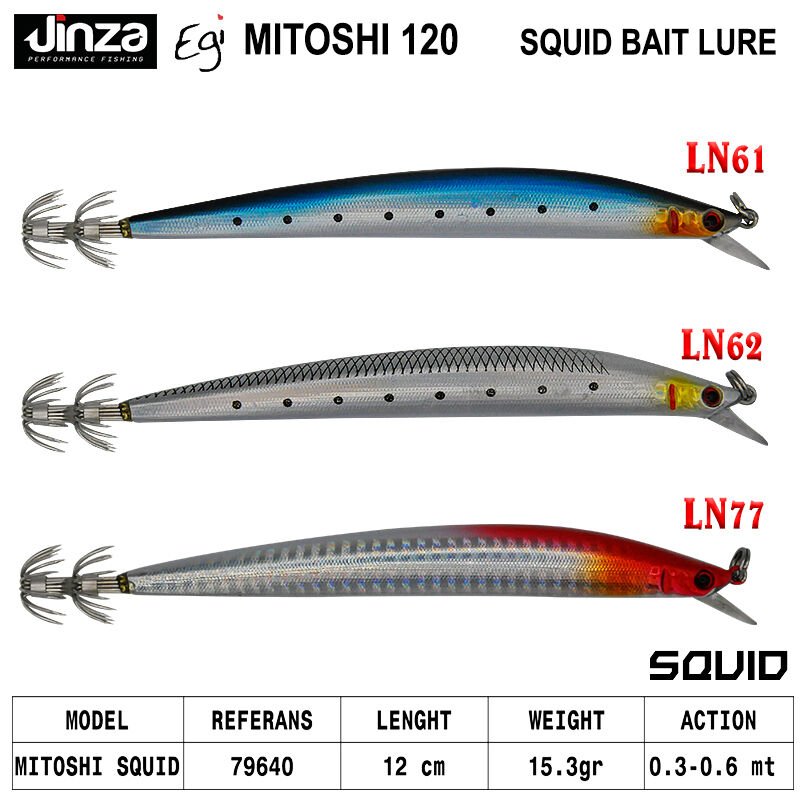 Jinza Egi Mitoshi 120 mm 14.5 gr Kalamar Zokası LN61