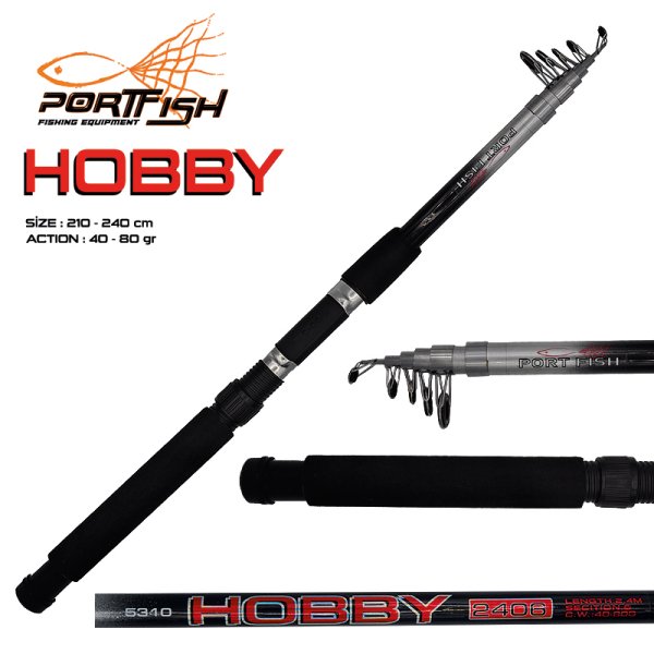 Portfish Hobby Teleskopik Fiber Olta Kamışı 300 cm 40-80 gr