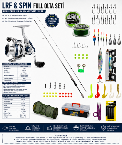 Okuma Aria 4000 Makine Ryuji Matrix 240 3-21 Gr. Atarlı Ful Set Takım