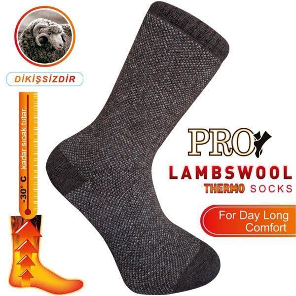 13903 Huskey Havlu Lambswool Erkek Çorabı Kahve 41-44