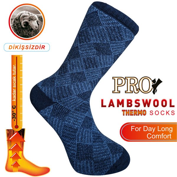 13905 Eskimo Havlu Lambswool Erkek Çorabı Lacivert 41-44