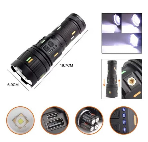 Watton WT-731 Cree TG LED 5000 Lümen Şarj Göstergeli El Feneri