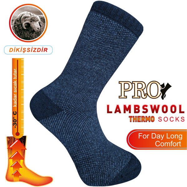 13903 Huskey Havlu Lambswool Erkek Çorabı Lacivert 41-44