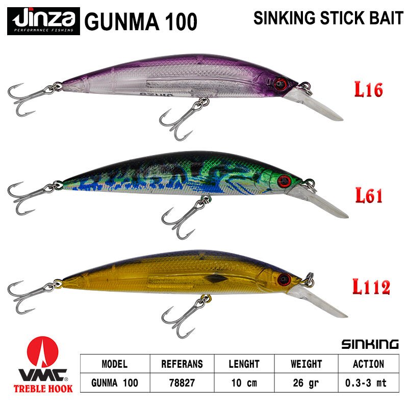 Jinza Gunma 100 mm 26 gr Maket Balık L61