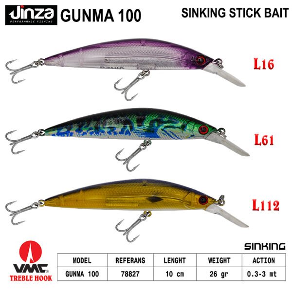 Jinza Gunma 100 mm 26 gr Maket Balık L61