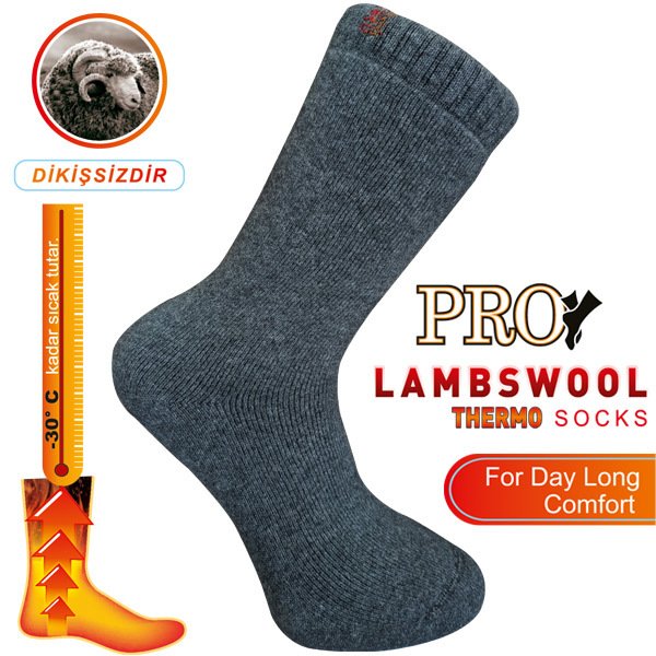 13901 İglo Havlu Lambswool Erkek Çorabı Gri 41-44