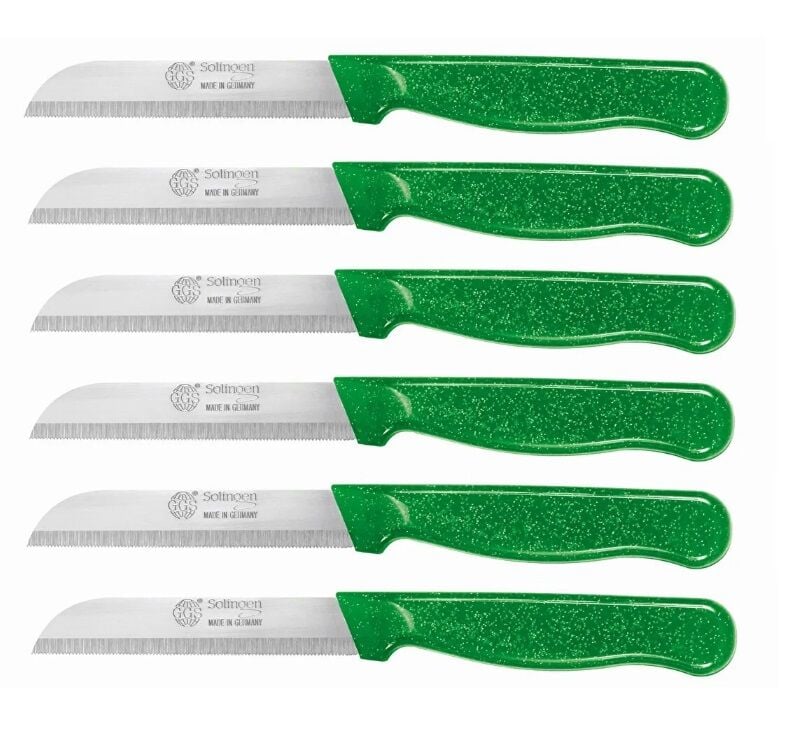 Solingen Meyve Sebze Bıçağı Dişli Simli Model Yeşil