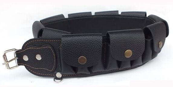 12 kalibre kapaklı deri fişeklik 30 lu siyah