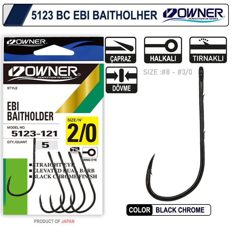 Owner 5123 Ebi Baitholder Black Chrome İğne 8