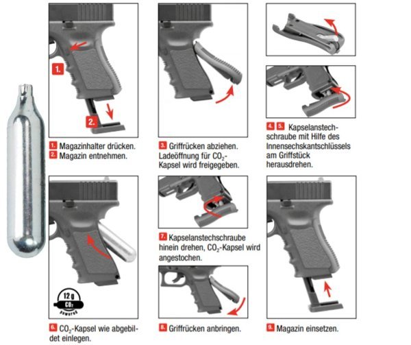 Glock 19 4.5 mm Havalı Tabanca Siyah
