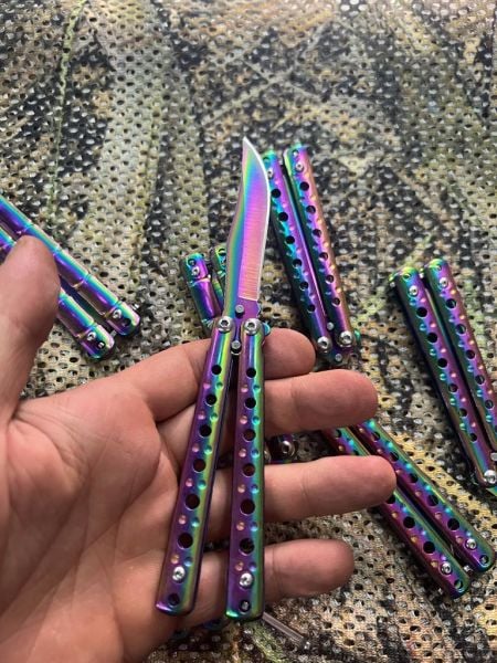 Küçük Boy Hologram Renkli Kelebek Çakı