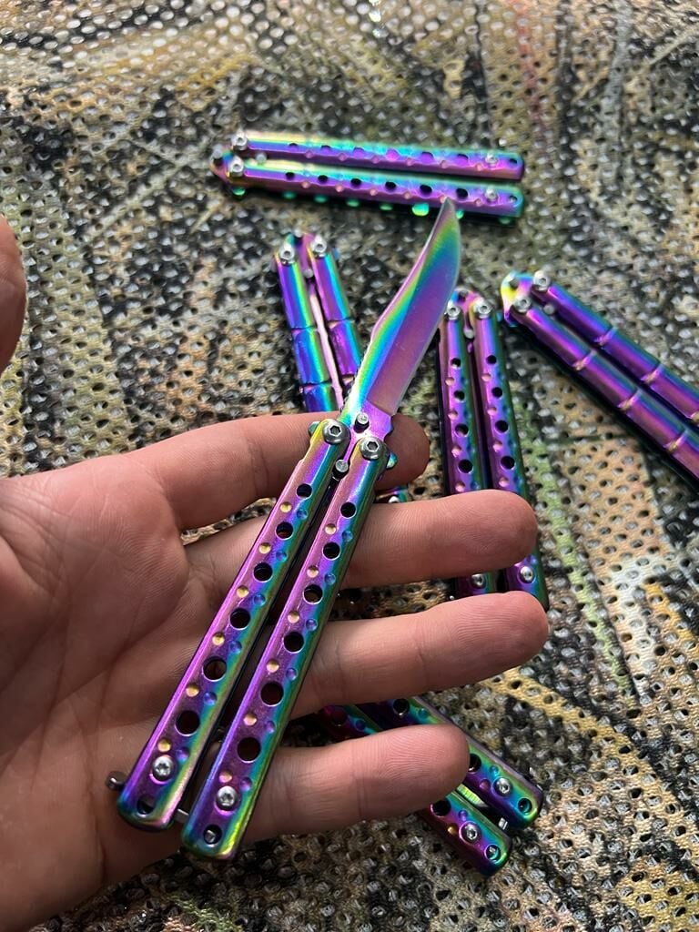 Küçük Boy Hologram Renkli Kelebek Çakı
