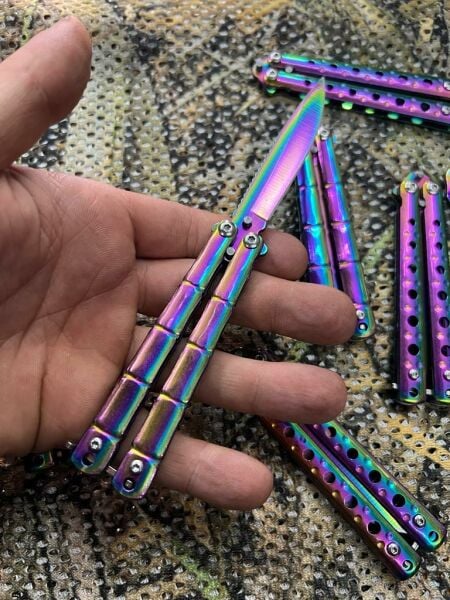Küçük Boy Hologram Renkli Kelebek Çakı
