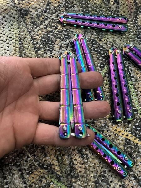 Küçük Boy Hologram Renkli Kelebek Çakı